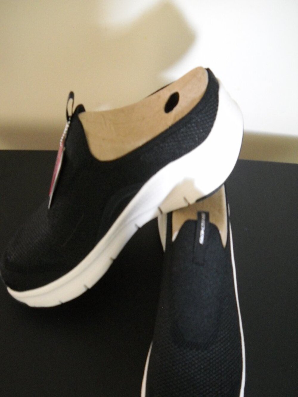 Skechers Arch Fit Women's Black Mesh Slip On Mules Shoes